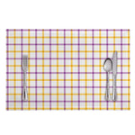 Yellow And Purple Tattersall Print Placemat