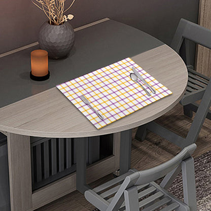 Yellow And Purple Tattersall Print Placemat
