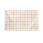 Yellow And Purple Tattersall Print Polyester Flag