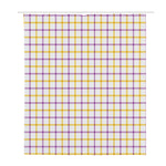 Yellow And Purple Tattersall Print Polyester Shower Curtain