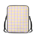 Yellow And Purple Tattersall Print Rectangular Crossbody Bag