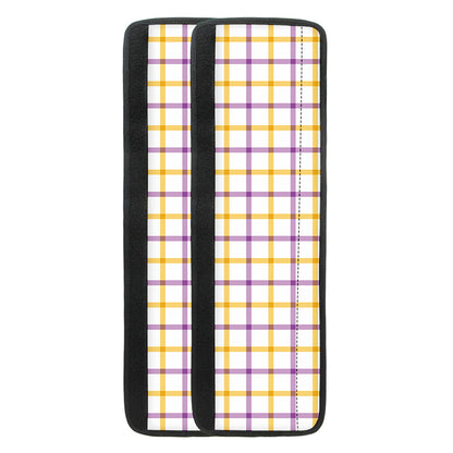 Yellow And Purple Tattersall Print Refrigerator Handle Covers