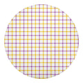 Yellow And Purple Tattersall Print Round Blanket