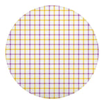 Yellow And Purple Tattersall Print Round Blanket