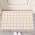 Yellow And Purple Tattersall Print Rubber Doormat