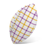 Yellow And Purple Tattersall Print Rugby Ball