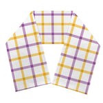 Yellow And Purple Tattersall Print Scarf