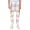 Yellow And Purple Tattersall Print Joggers