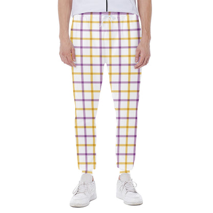 Yellow And Purple Tattersall Print Scuba Joggers