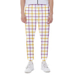 Yellow And Purple Tattersall Print Scuba Joggers