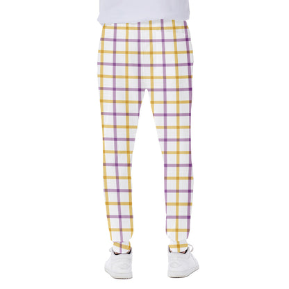 Yellow And Purple Tattersall Print Scuba Joggers