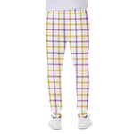 Yellow And Purple Tattersall Print Scuba Joggers