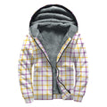 Yellow And Purple Tattersall Print Sherpa Lined Zip Up Hoodie