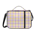 Yellow And Purple Tattersall Print Shoulder Strap Bible Bag