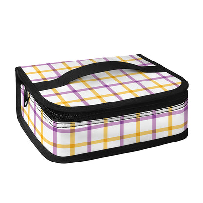 Yellow And Purple Tattersall Print Small Lunch Bag