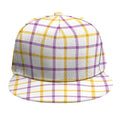 Yellow And Purple Tattersall Print Snapback Cap