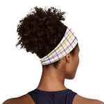 Yellow And Purple Tattersall Print Sports Headband