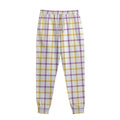 Yellow And Purple Tattersall Print Sweatpants