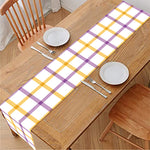 Yellow And Purple Tattersall Print Table Runner