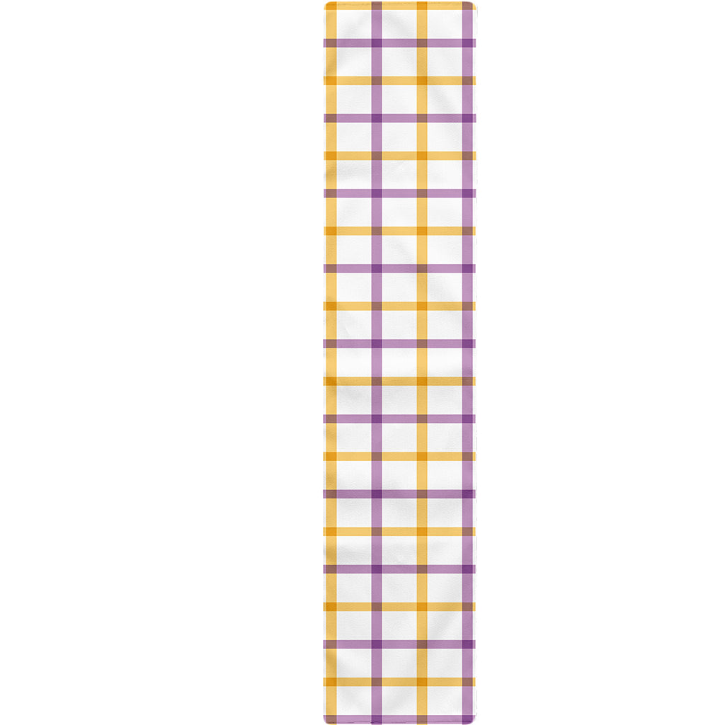 Yellow And Purple Tattersall Print Table Runner