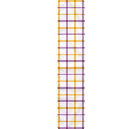 Yellow And Purple Tattersall Print Table Runner