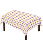 Yellow And Purple Tattersall Print Tablecloth
