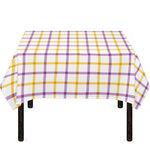 Yellow And Purple Tattersall Print Tablecloth