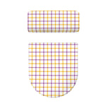 Yellow And Purple Tattersall Print Toilet Lid And Tank Cover Set