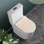 Yellow And Purple Tattersall Print Toilet Lid Cover