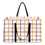 Yellow And Purple Tattersall Print Utility Tote Bag