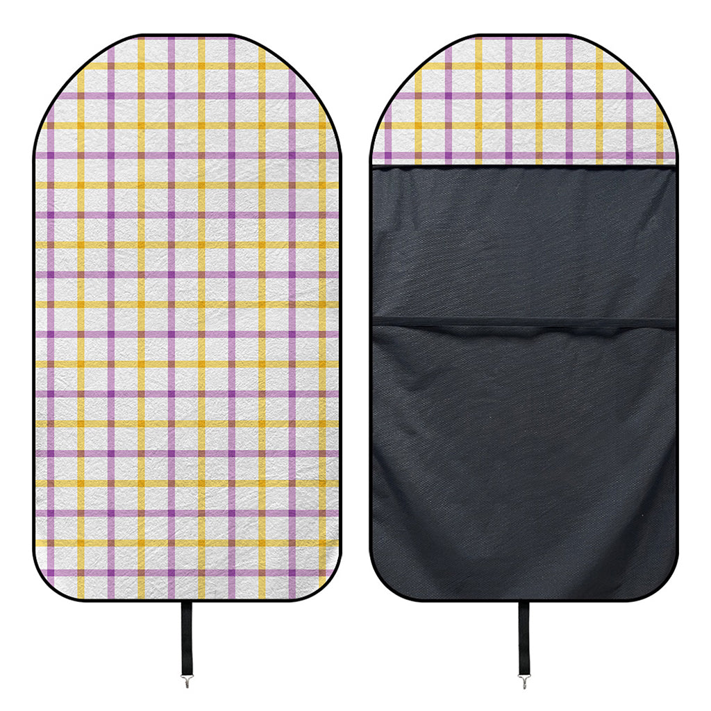 Yellow And Purple Tattersall Print Waterproof Car Seat Cover