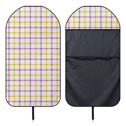 Yellow And Purple Tattersall Print Waterproof Car Seat Cover