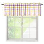 Yellow And Purple Tattersall Print Window Valance