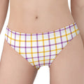 Yellow And Purple Tattersall Print Women's Panties