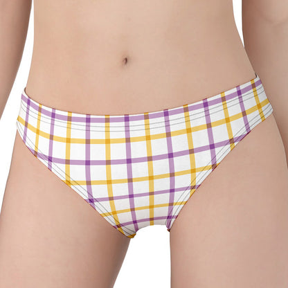 Yellow And Purple Tattersall Print Women's Panties