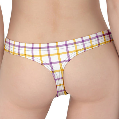 Yellow And Purple Tattersall Print Women's Thong