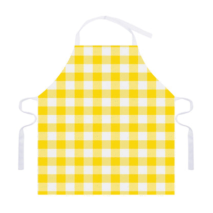 Yellow And White Buffalo Check Print Adjustable Apron