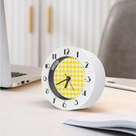 Yellow And White Buffalo Check Print Alarm Clock