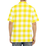 Yellow And White Buffalo Check Print Aloha Shirt