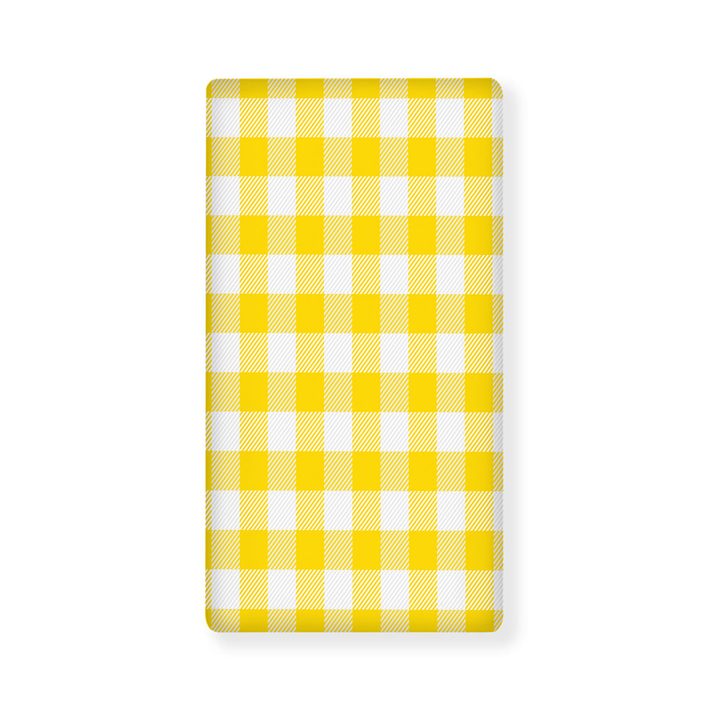 Yellow And White Buffalo Check Print Baby Crib Sheet