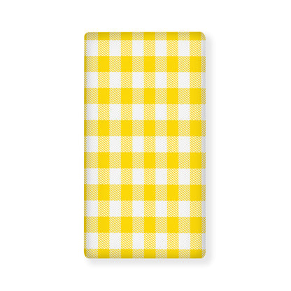 Yellow And White Buffalo Check Print Baby Crib Sheet