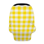 Yellow And White Buffalo Check Print Baby Seat Cover