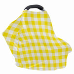Yellow And White Buffalo Check Print Baby Seat Cover
