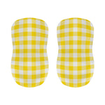 Yellow And White Buffalo Check Print Bar Stool Covers