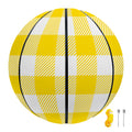 Yellow And White Buffalo Check Print Basketball