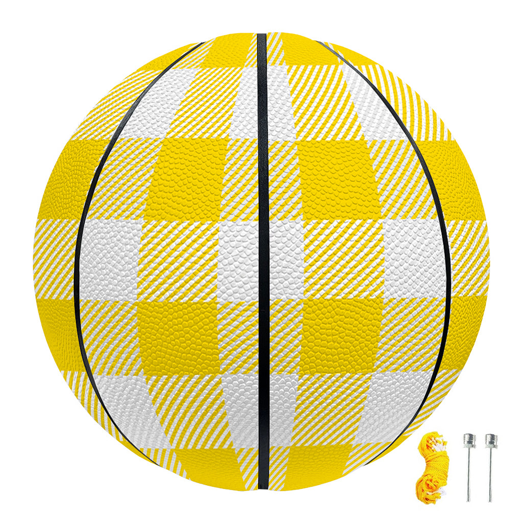 Yellow And White Buffalo Check Print Basketball