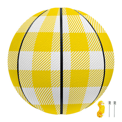 Yellow And White Buffalo Check Print Basketball