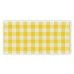 Yellow And White Buffalo Check Print Beach Towel
