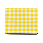 Yellow And White Buffalo Check Print Bifold Wallet
