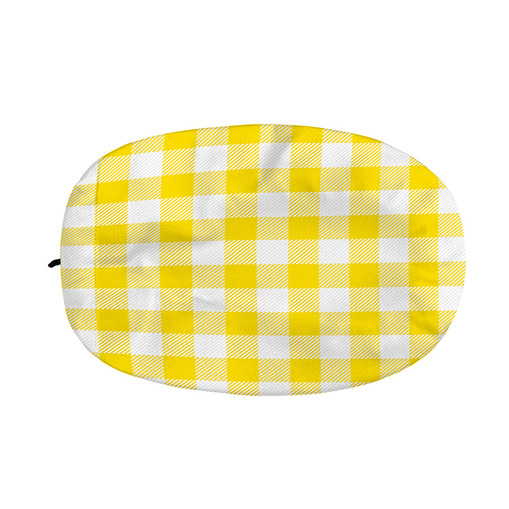 Yellow And White Buffalo Check Print Car Side Mirror Covers